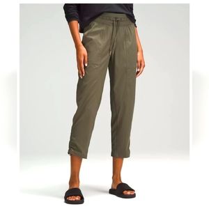 Olive green lululemon studio crop